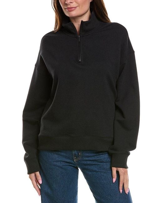 Splendid Black Goldie Mock Neck 1/4-Zip Sweater