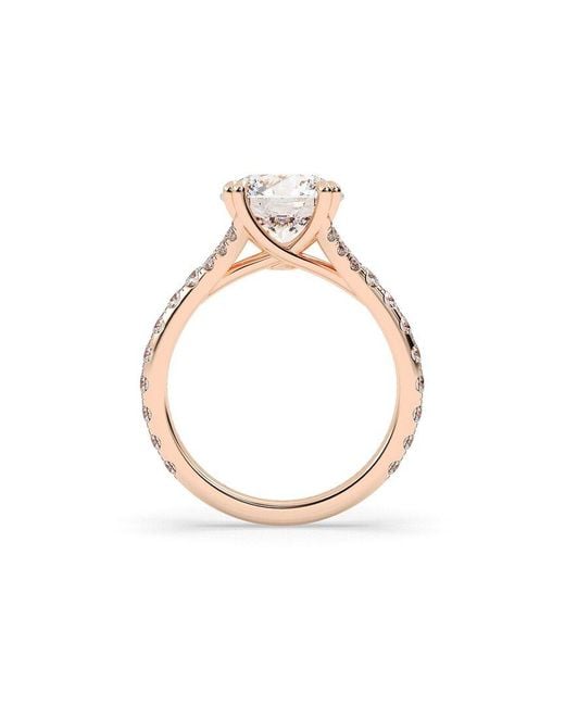 Lab Grown Diamonds White 14K Rose 3.50 Ct. Tw. Lab-Grown Diamond Ring