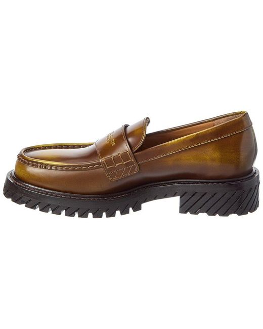 Off-White c/o Virgil Abloh Brown Combat Shade Leather Loafer