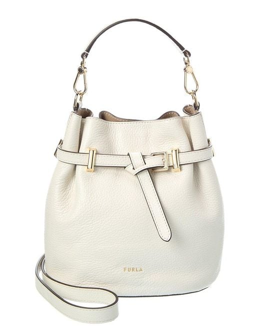 Furla White Aura Leather Mini Bag