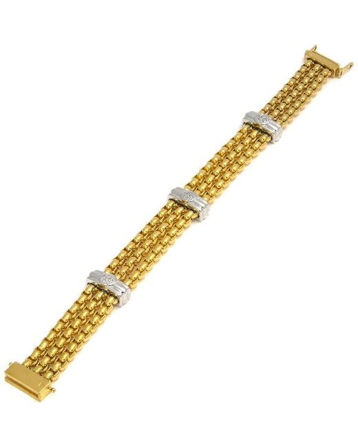 Diamond Select Cuts Metallic Stainless Steel 0.05 Ct. Tw. Diamond Bracelet
