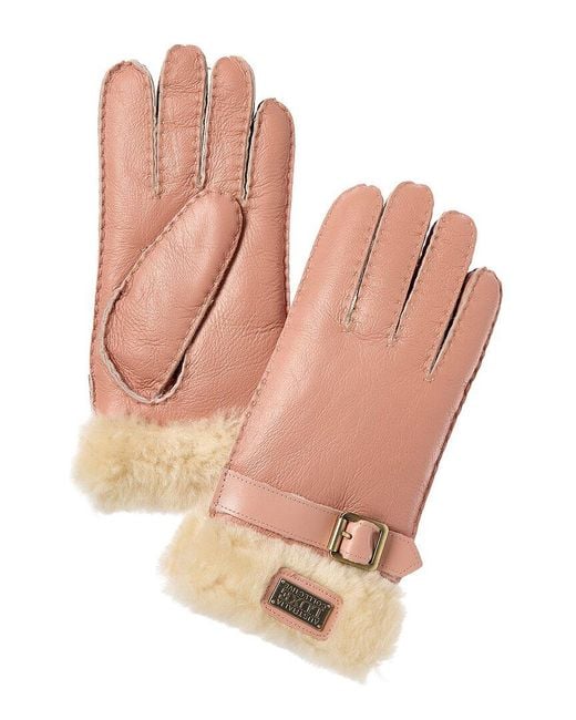 Australia Luxe Pink Sheepskin Cuff Gloves