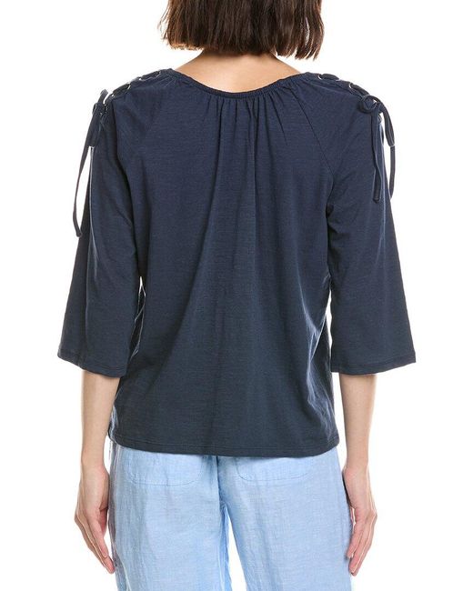 Stella Parker Blue Emily Raglan Top