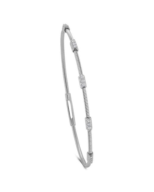 Sabrina Designs White 14k 0.21 Ct. Tw. Diamond Bangle Bracelet