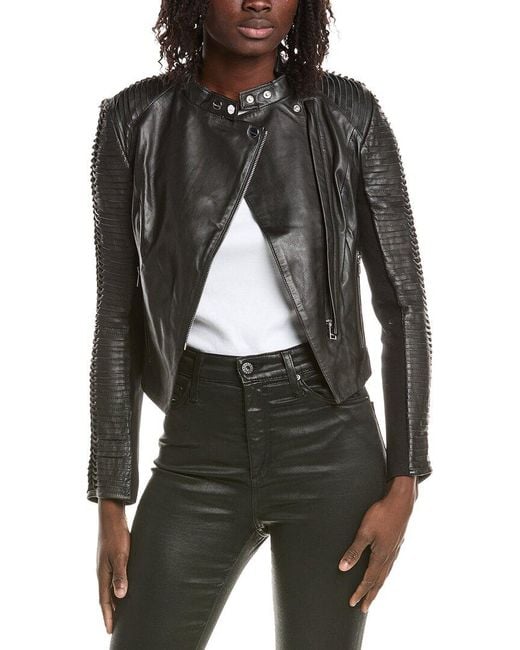 Lamarque Gray Signature Leather Jacket