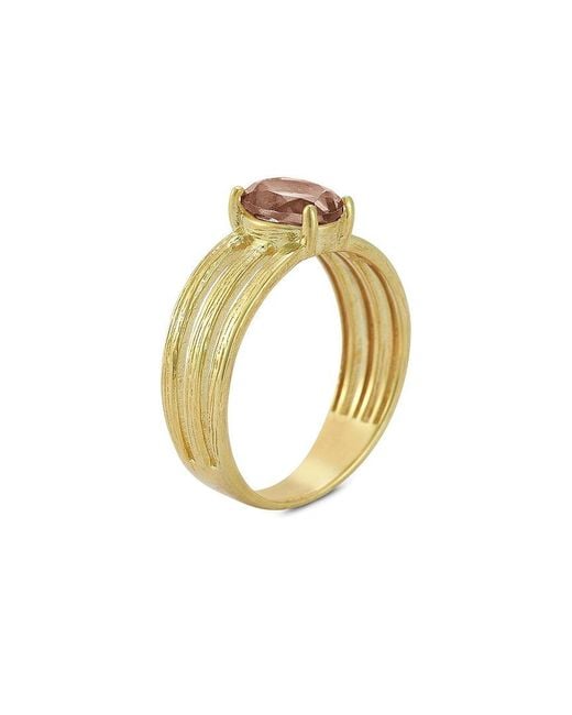 Reiss Metallic 14k 1.17 Ct. Tw. Smokey Topaz Cocktail Ring