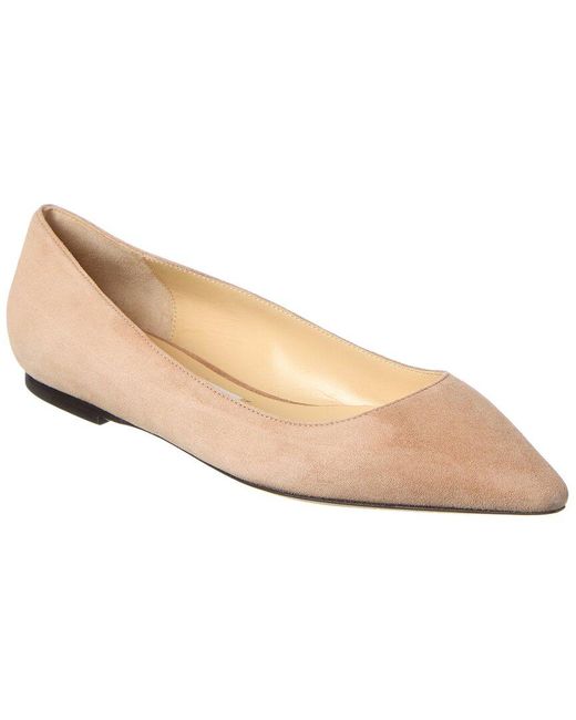 Jimmy Choo Natural Romy Suede Flat