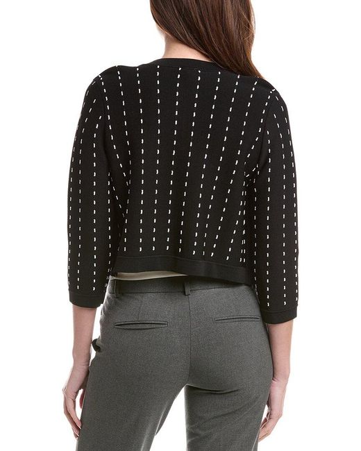 Anne Klein Black Pinstripe Cardigan