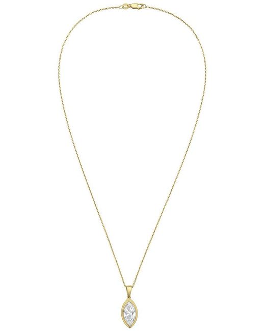 Diana M Metallic Diana M. 14K 15.00 Ct. Tw. Lab-Grown Diamond Solitaire Pendant