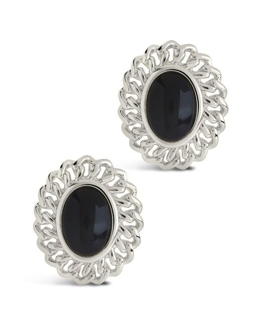 Sterling Forever Multicolor Onyx Ainsley Studs