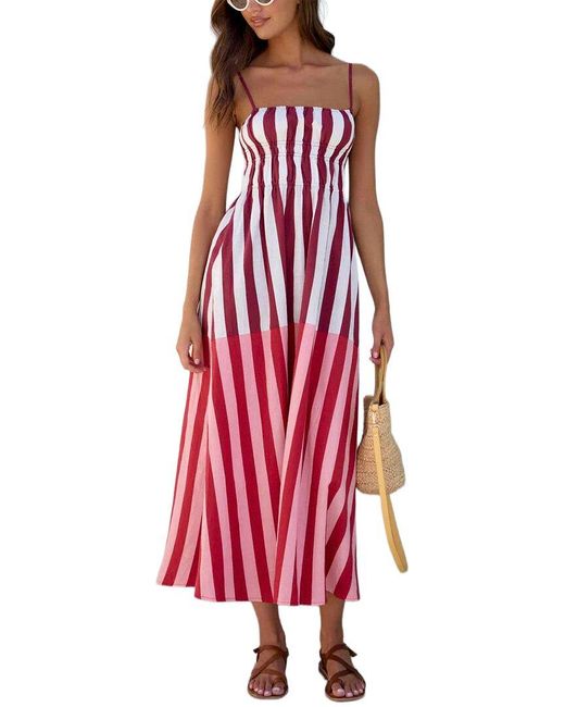 LEON GORI Red Sleeveless Midi Dress