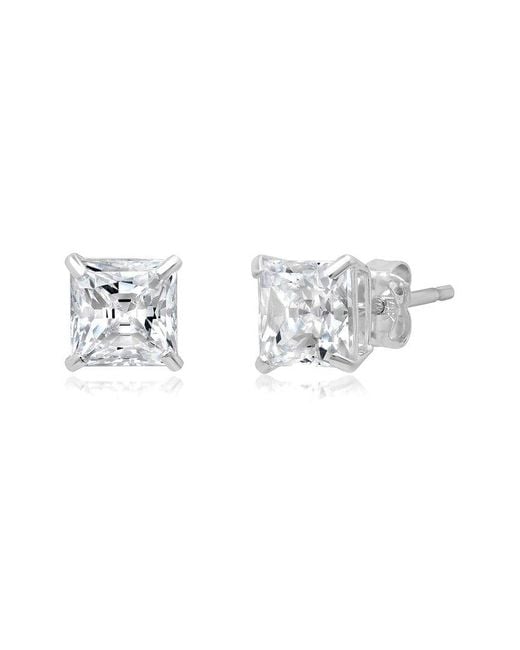 MaxColor Metallic 14K Cz Stud Earrings