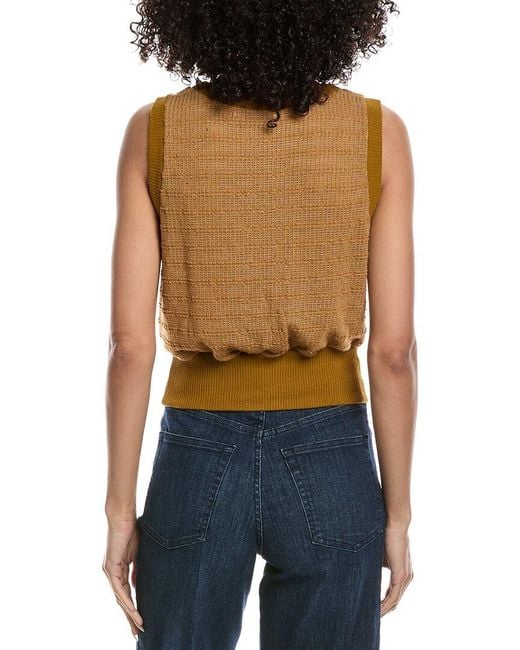Project Social T Blue Ingrid Button Front Textured Tank Top