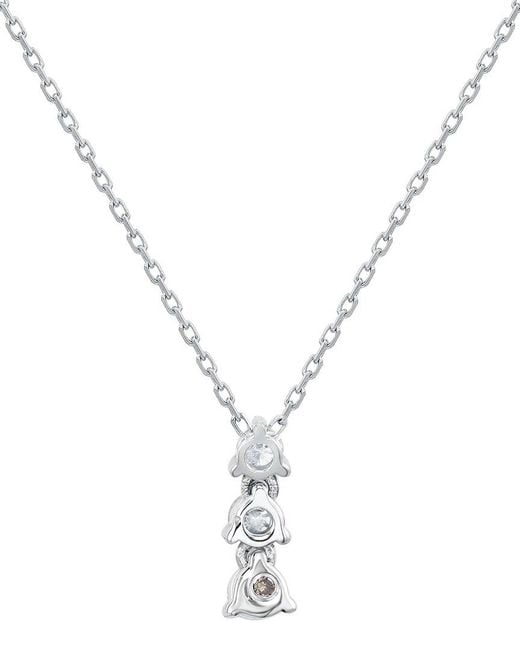 Suzy Levian Metallic 14k 0.33 Ct. Tw. Diamond 3-sone Graduating Pendant Necklace