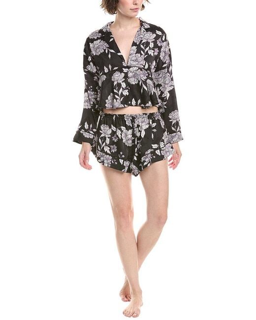 Free People Black 2Pc Beauty Sleep Pj Set