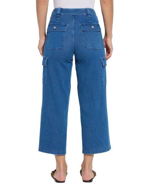 Lyssé Blue Erin West Utility Wide Leg Crop Jean