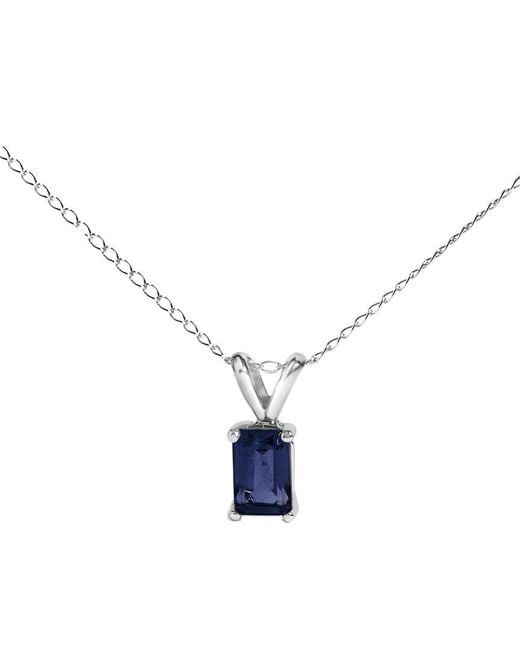 Haus of Brilliance Blue Colorful Gemstones 14K 0.40 Ct. Tw. Sapphire Pendant Necklace