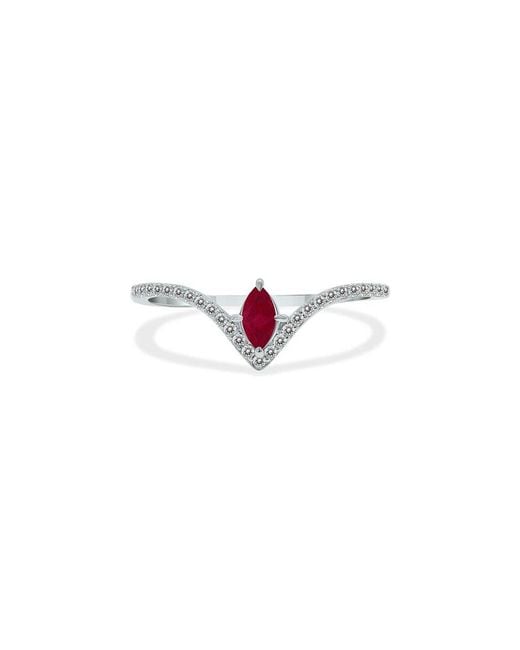 Gem Spark White 14K 0.27 Ct. Tw. Diamond & Ruby Ring