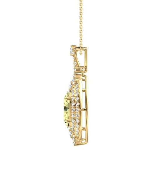 Lab Grown Diamonds Metallic 14K 3.25 Ct. Tw. Lab-Grown Diamond Halo Pendant