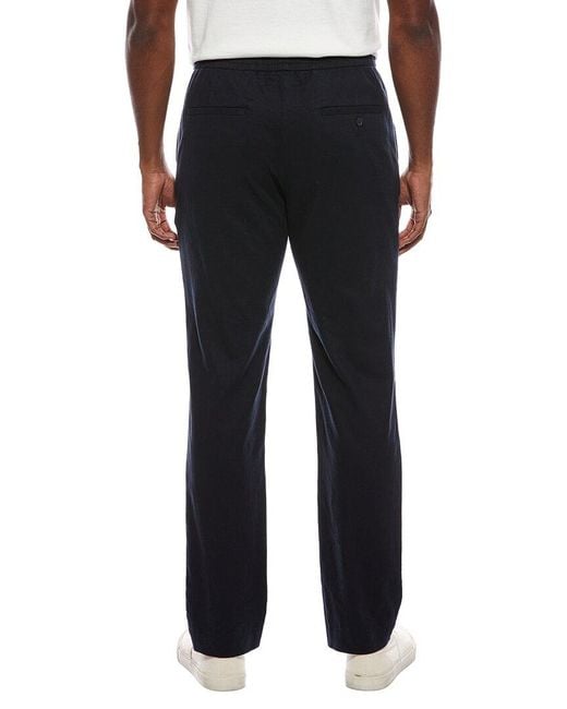 Vince Black Hemp Linen-Blend Drawstring Pant for men