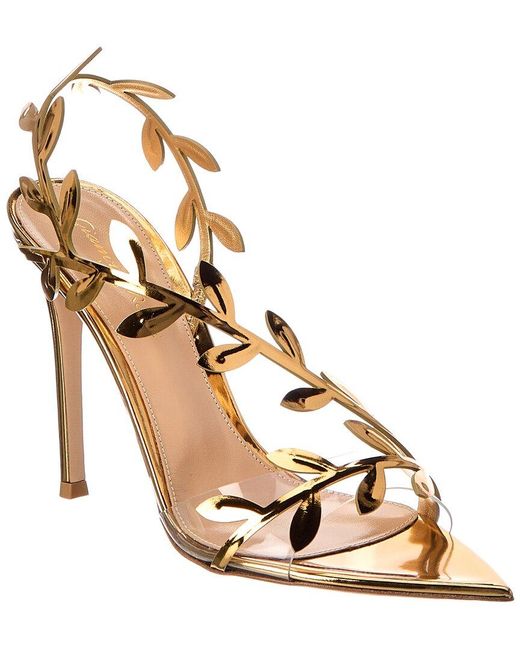 Gianvito Rossi Metallic Flavia 105 Leather Slingback Sandal