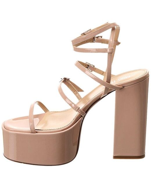 Paris Texas Natural Jessica Patent Platform Sandal