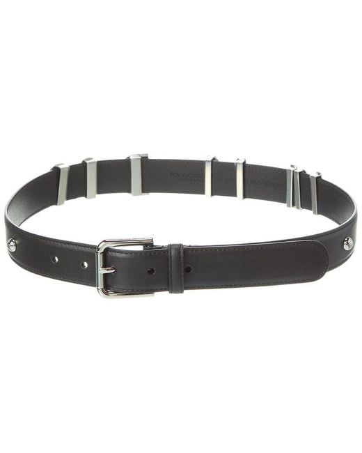 Dolce & Gabbana Black Kim Lettering Leather Belt