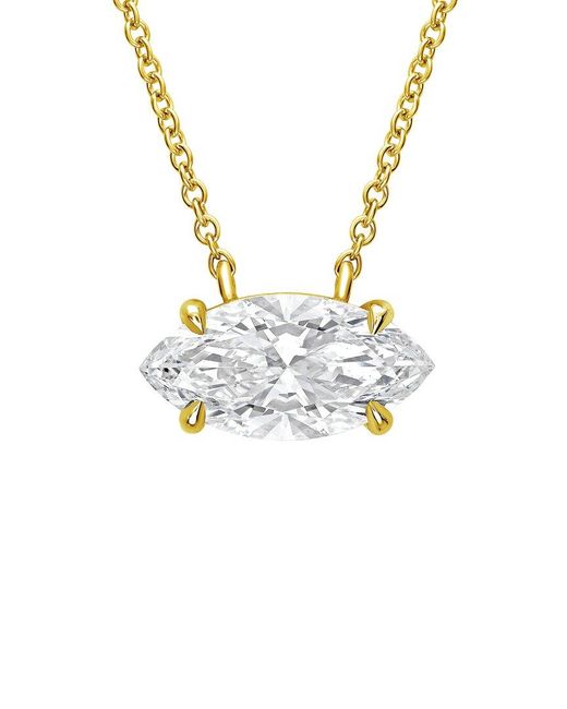 Diana M Metallic 14K 5.00 Ct. Tw. Lab-Grown Diamond Solitaire Pendant