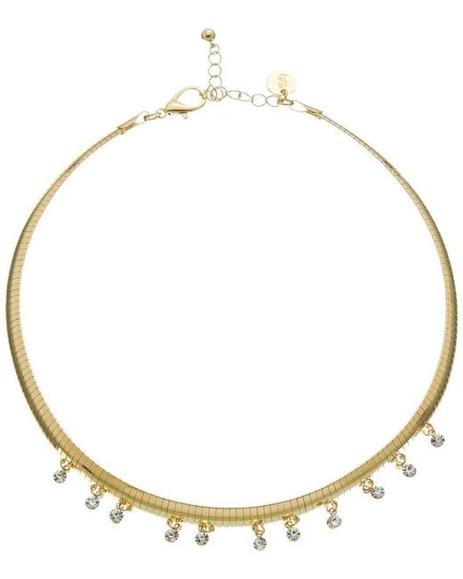 Savvy Cie Metallic Plated Cz Omega Necklace
