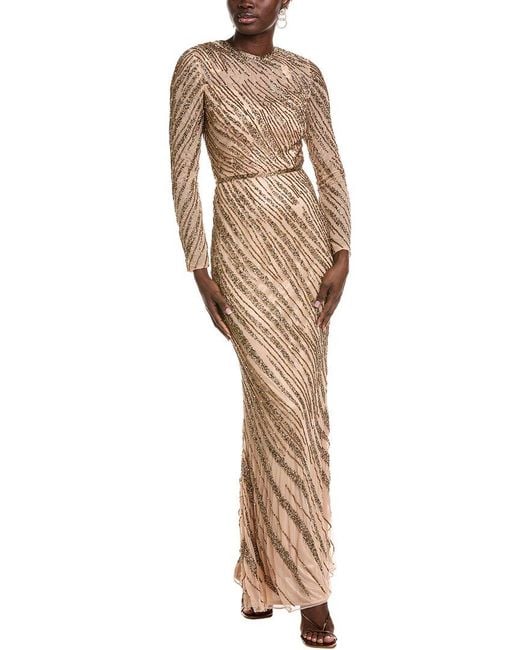 Issue New York Natural Bead Embellished Gown