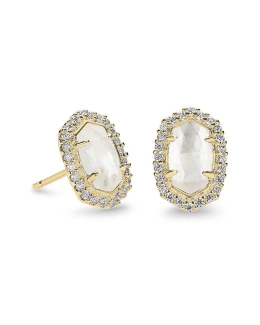 Kendra Scott Metallic 14K Plated Pearl Cz Cade Earrings