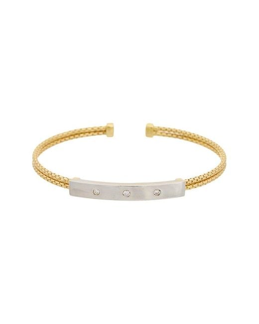 Meshmerise Metallic 18K Plated 0.09 Ct. Tw. Diamond Bangle Bracelet