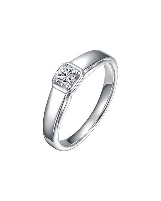 Genevive Jewelry White Rachel Glauber Plated Cz Engagement Ring for men