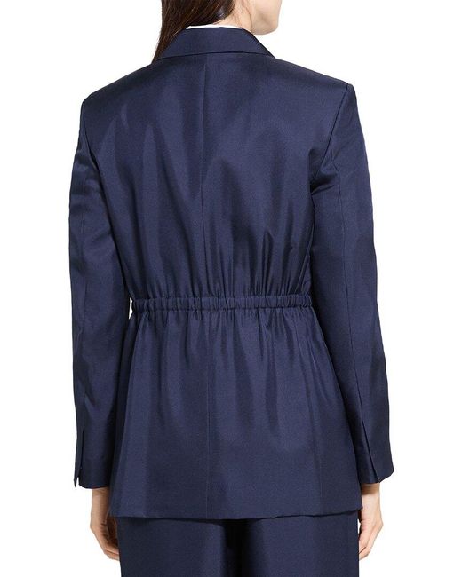 Theory Blue Oversized Silk Blazer
