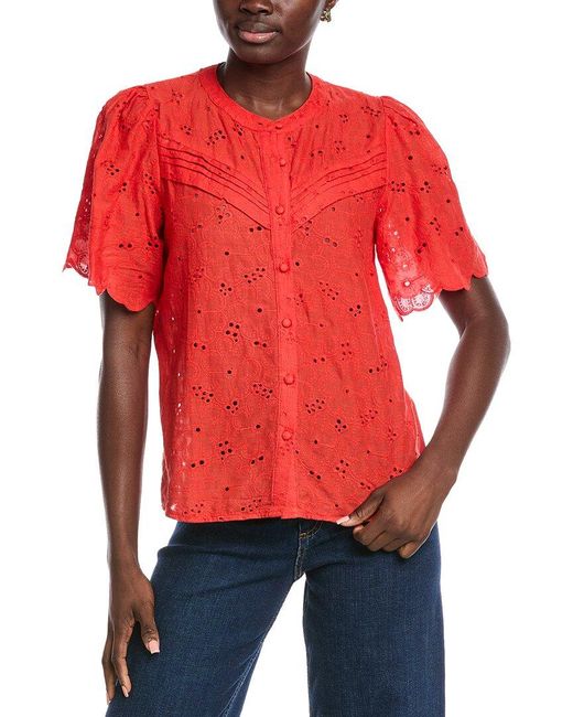 ANNA KAY Red Siloe Top