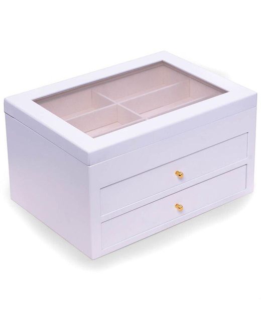 Bey-berk Pink White Wood 18-sunglass Storage Box