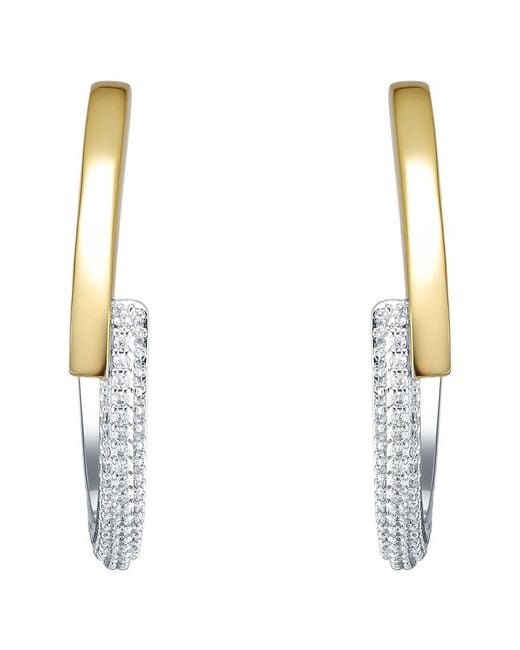 Genevive Jewelry Metallic Rachel Glauber Plated Hoop Earrings