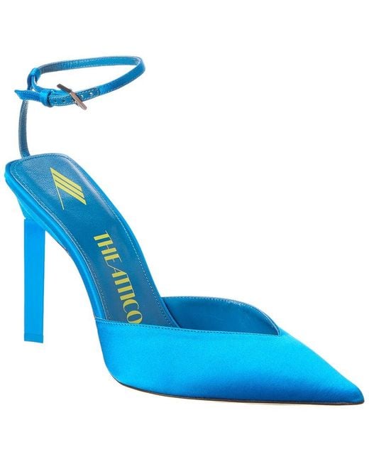 The Attico Blue Perine Satin Pump