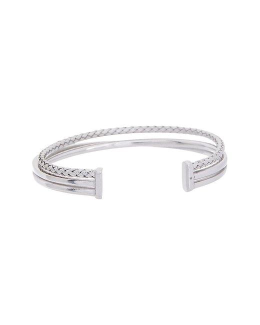 Meshmerise White 18K Plated 0.15 Ct. Tw. Diamond Diamond Mesh Bangle