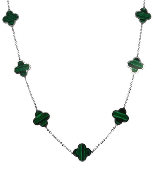 Italian Gold Multicolor 14K Clover Necklace