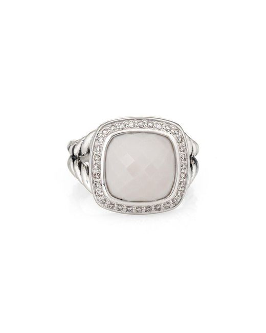 David Yurman White Albion 0.22 Ct. Tw. Diamond & Agate Ring (Authentic Pre-Owned)