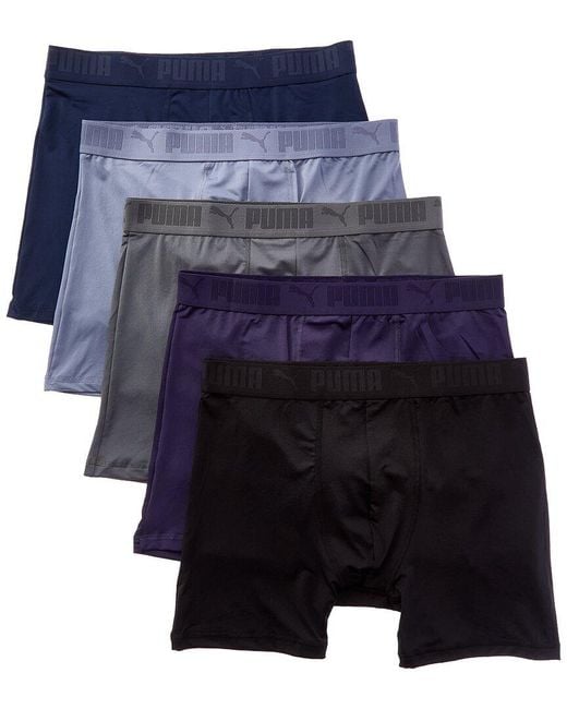 PUMA Blue Set Of 5 Performance Boxer Brief for men