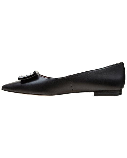 Linea Paolo Black Nolene Leather Flat