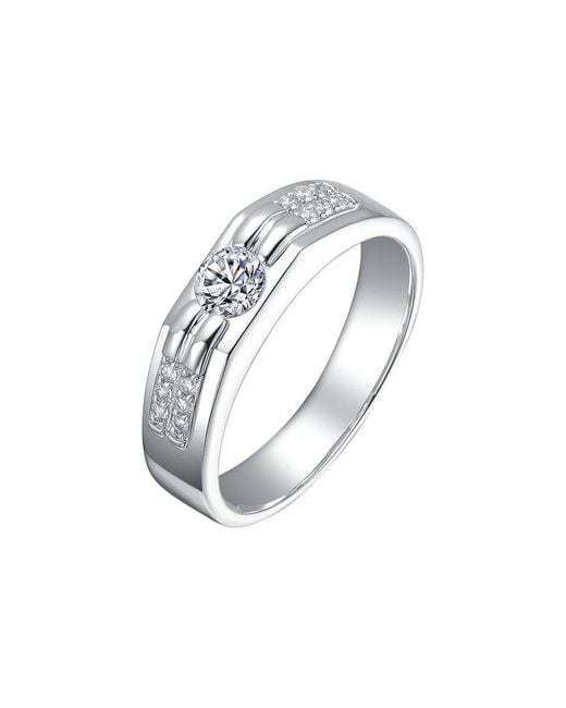 Genevive Jewelry White Rachel Glauber Plated Cz Ring for men
