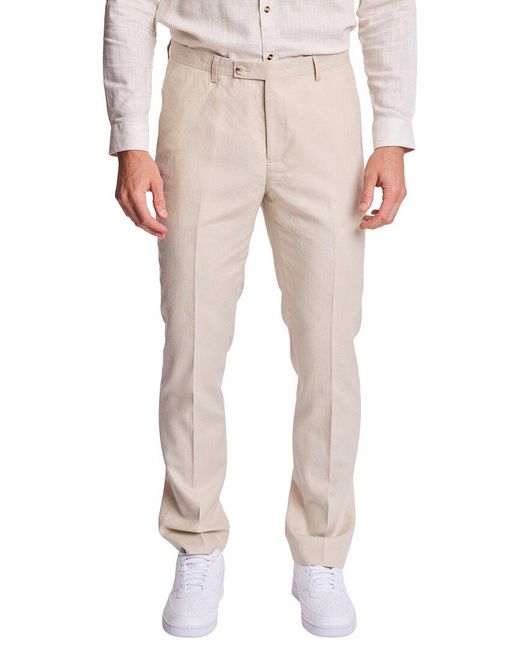 Paisley & Gray Natural Downing Linen-Blend Pant for men