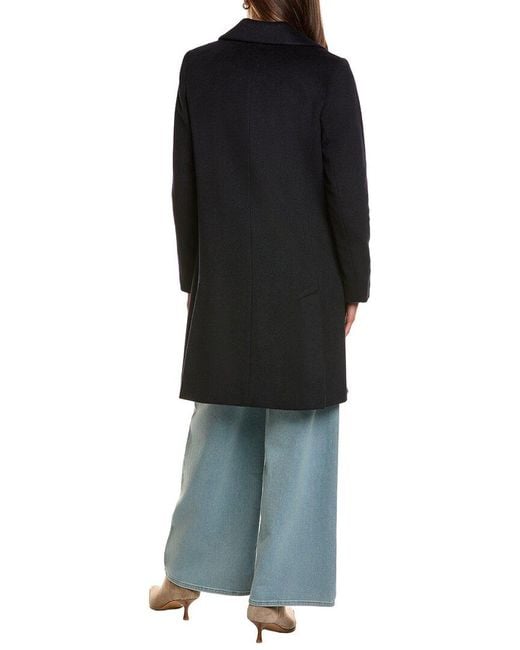 Via Spiga Black Walker Wool-Blend Coat
