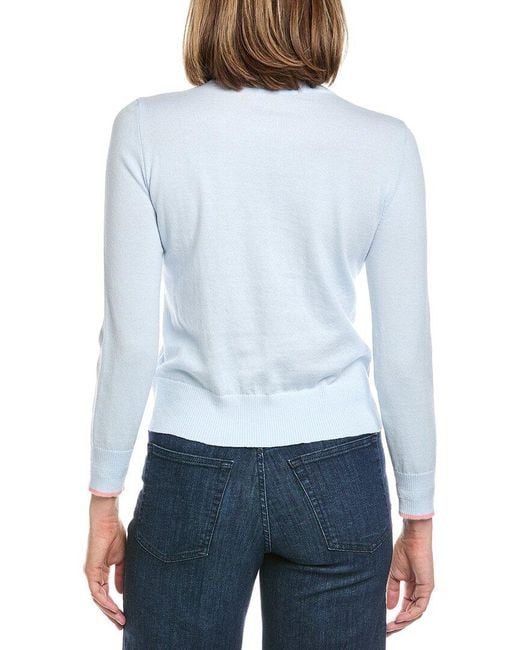 Hannah Rose White Seahorse Cashmere-Blend Sweater