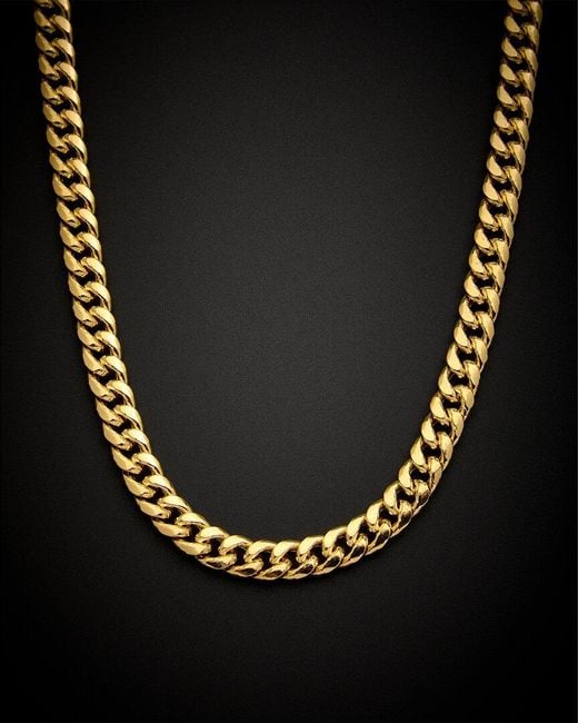 Italian Gold Black 14k Miami Cuban Necklace