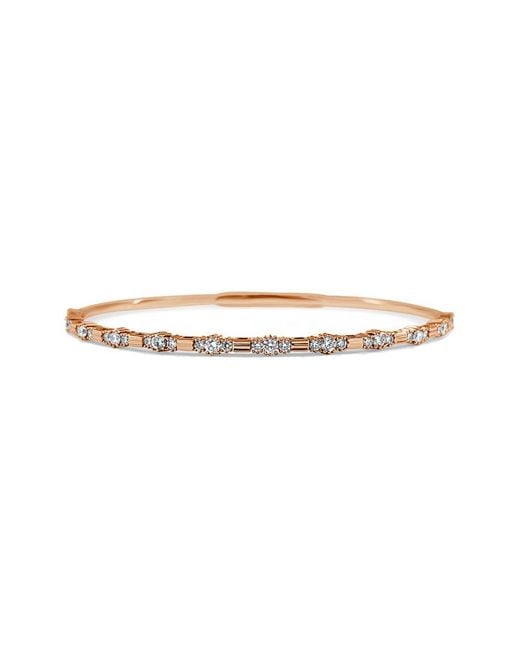 Sabrina Designs White 14k Rose Gold 0.76 Ct. Tw. Diamond Flexible Bangle Bracelet
