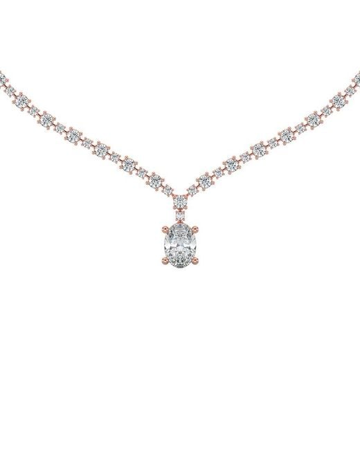 Sabrina Designs Lab Grown Diamonds Metallic 14K Rose 8.54 Ct. Tw. Lab-Grown Diamond Drop Necklace